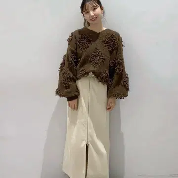 LOWRYS FARM 루프 자카드 풀오버 LS 브라운