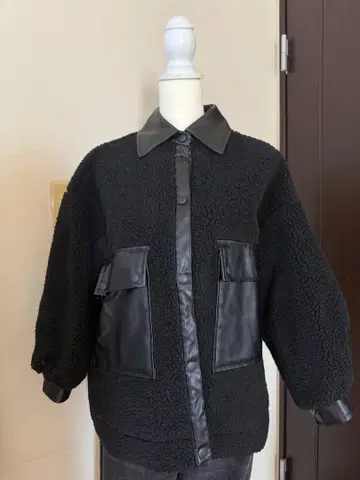 블랙 플리스 자켓