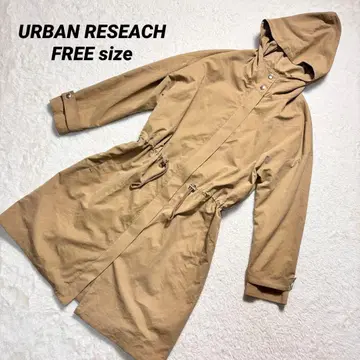 URBAN RESEARCH 허리 드로스트 롱 마운틴 후드티 베이지