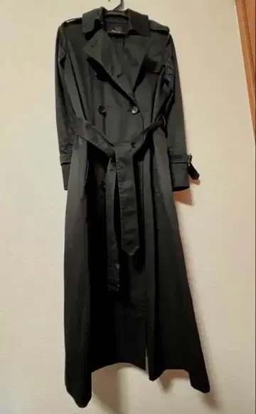 미사용 새상품 데미룩스 빔즈, 블랙 롱 트렌치코트