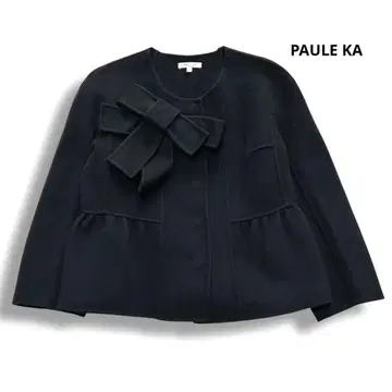 PAULE KA 리본 울 자켓 캐시미어 혼방 노카라