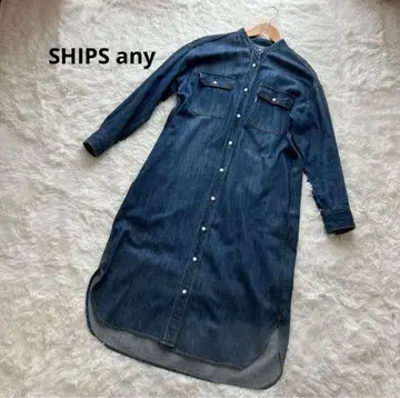 SHIPS any 노카라 데님 셔츠 원피스