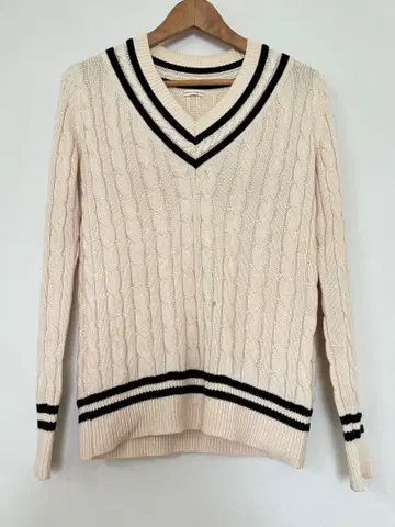 DRESSTERIOR 케이블 짜임 칠드런 니트 V넥 긴팔