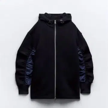 ZARA 본딩 소재 후드티 대비 나일론 스웨트 셔츠