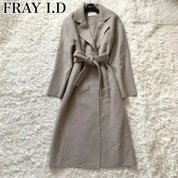 미사용급 FRAY I.D 현행 리버 코트 롱 가운 벨티드