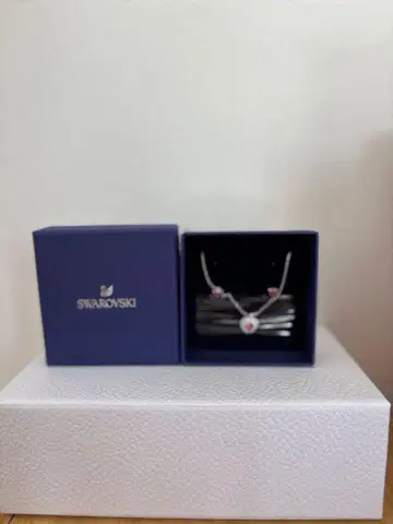 Swarovski 실버 목걸이 핑크 스톤