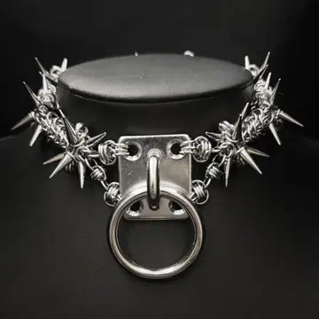 chainmail spike Oring necklace punk'