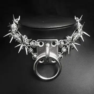 chainmail spike Oring necklace punk'