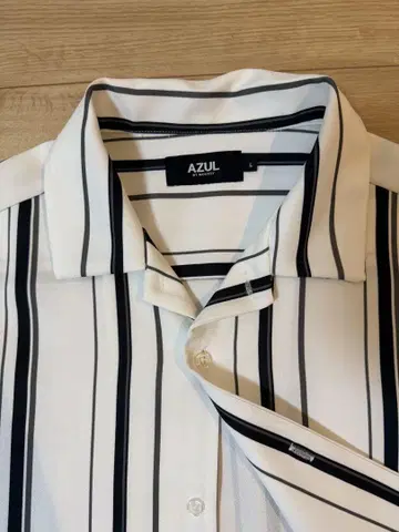 AZUL 스트라이프 반팔 셔츠 화이트/블랙