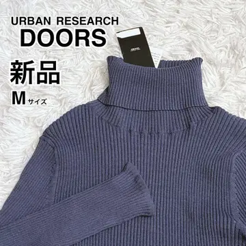 새상품 URBAN RESEARCH DOORS 리브 터틀넥 블루 M