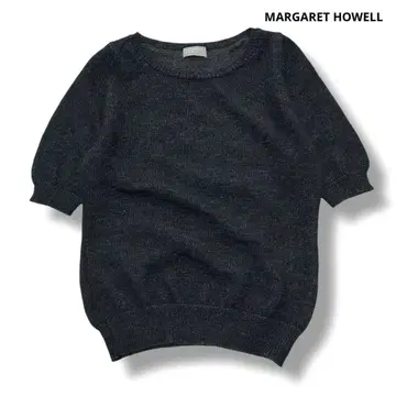 MARGARET HOWELL 반팔 니트 블랙 실크 혼방