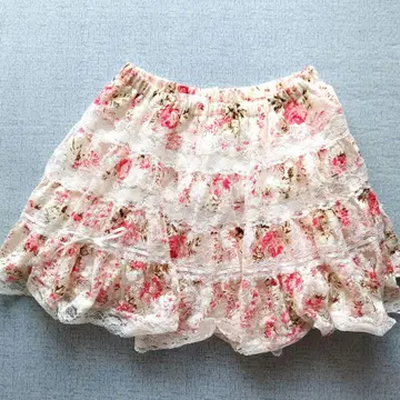 LIZ LISA 꽃무늬 레이스 플레어 스커트