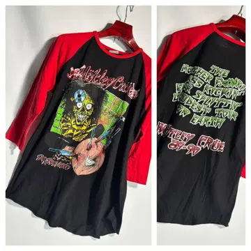 빈티지 Motley Crue 머틀리 크루 89 투어 복각 래글런 T셔츠