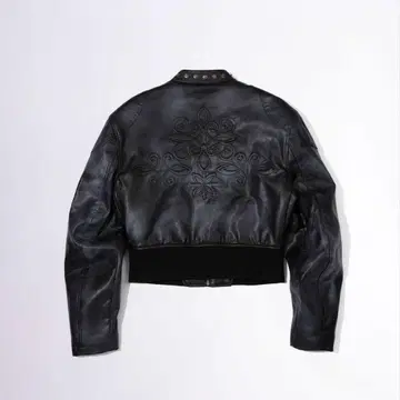 sculptor Emboss Faux Leather Bomber 블랙
