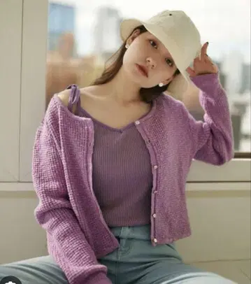 티나 조준 상의 가디건 세트