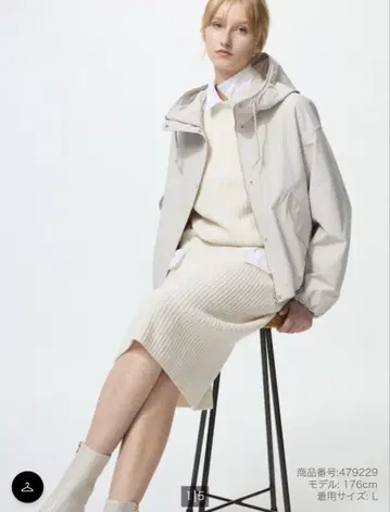 UNIQLO 코튼 블렌드 숏 후드티 M 사이즈