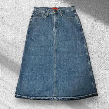 레드카드 데님 스커트 블루