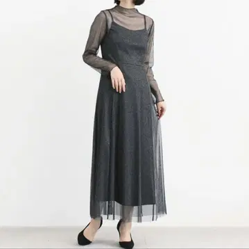 kaene 라메 튤 메로우 원피스