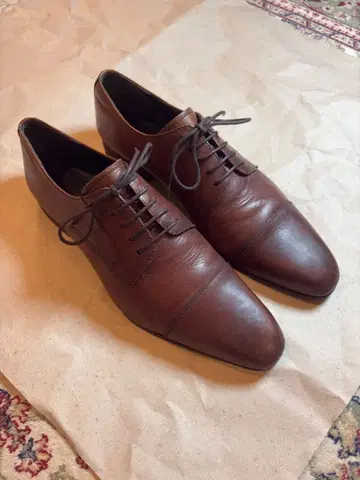 [ 선착순 ] vibram 가죽 신발 레더 슈즈 브라운 27.0 상당