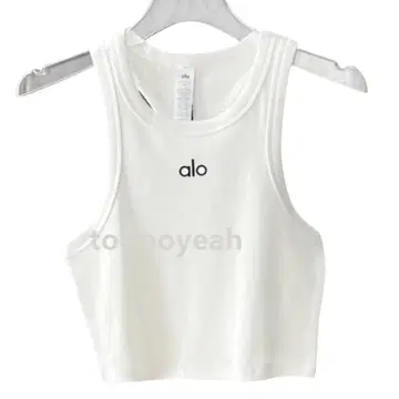 alo 화이트 크롭 탱크탑