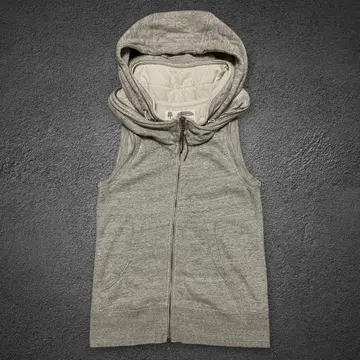 goa big-hooded sweat double-zip-up vest