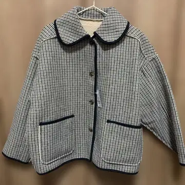 FREAK'S STORE 카라 부착 리버서블 체크 보아 자켓