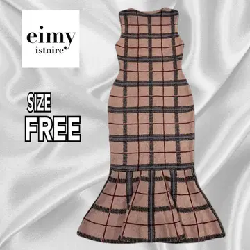 eimy istoire 체크 무늬 슬리브리스 원피스 사이즈 FREE