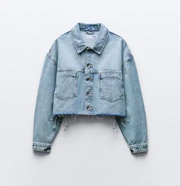 [ 미사용 새상품 ] ZARA 크롭 데님 자켓