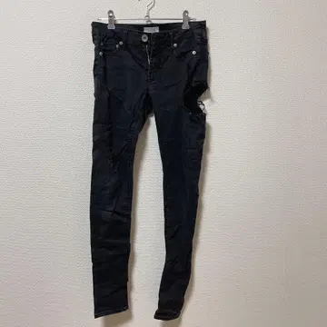 GYDA 사이드 립드 스키니 데님 팬츠