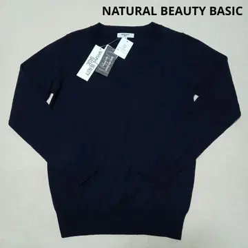 NATURAL BEAUTY BASIC 울 100% V넥 스웨터