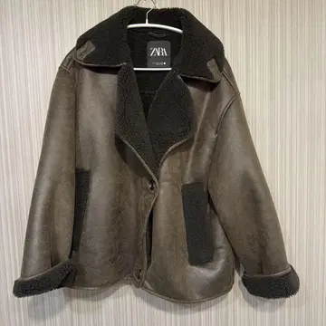 ZARA 더블 페이스 자켓 브라운 보아 자켓