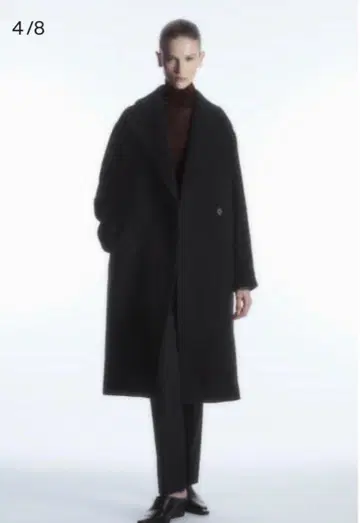 COS 블랙 더블 브레스트 롱 코트