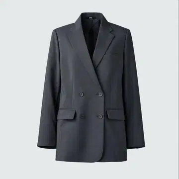 유니클로 C 감동 더블 자켓 릴랙스 핏 XS 다크 그레이