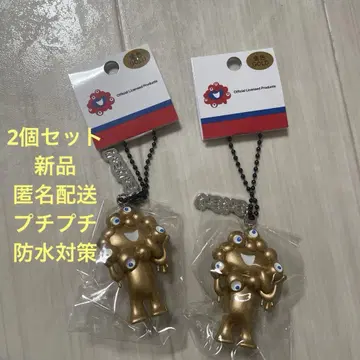 EXPO 간사이 만박 미야쿠미야쿠 골드 입체 마스코트 키링 2개
