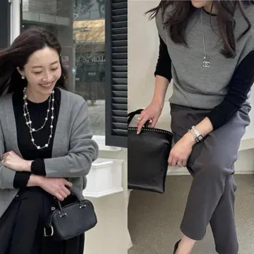 세트 yonfa 용파 홀 가먼트 돌먼 가디건 그레이