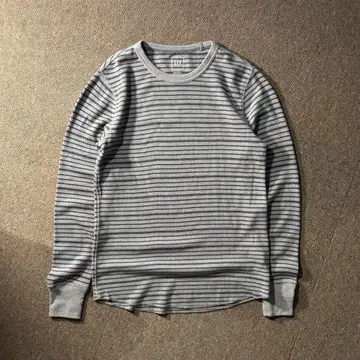 GAP 보더 서멀 긴팔 티셔츠 그레이