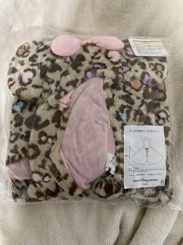 미니 레오파드 무늬 판초 후드 부착 케이프 (미니)