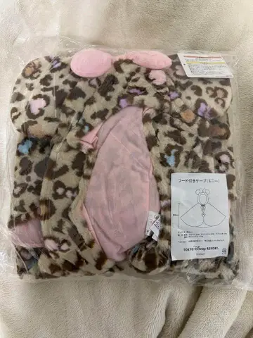 미니 레오파드 무늬 판초 후드 부착 케이프 (미니)