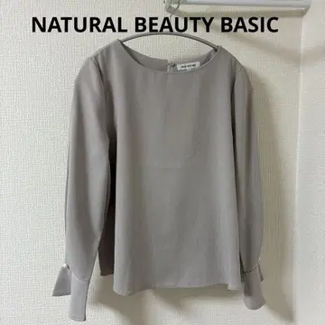 NATURAL BEAUTY BASIC 긴팔 블라우스 소매 펄 버튼