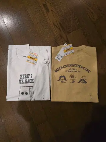 HERE'S MR. SACK & WOODSTOCK 티셔츠 세트 L 사이즈