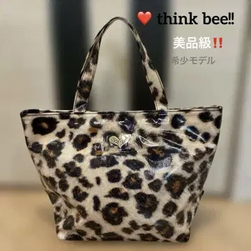 thinkBee 가방 에나멜 thinkBee 핸드백 표범 무늬 새상품급