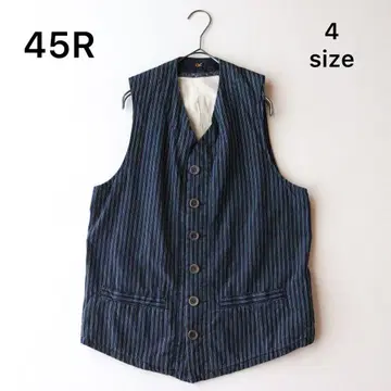 5354 [레어 새상품급] 45R 워배시 스트라이프 베스트 인디고 XL