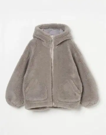 쓰리도츠 Upcycled eco fur 후디 코트 보아