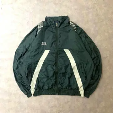 90s 구제 의류 UMBRO 나일론 자켓 테이프 풀 집업 그린 DB294