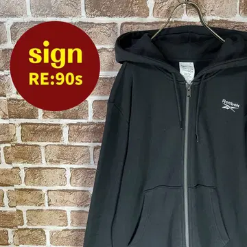 Reebok 리복 원포인트 로고 자수 집업 후드티