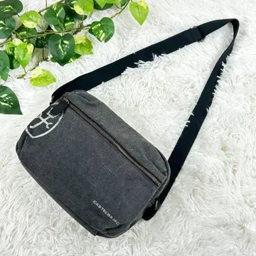 까스텔바작 숄더백 그레이 빅 로고 코튼 캔버스