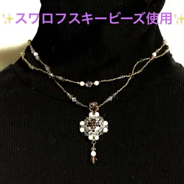 비즈 액세서리 스와로브스키 비즈 목걸이 핸드메이드 액세서리