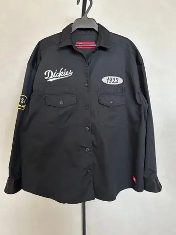 [ 새상품급 ] Dickies 디키즈 셔츠 블랙 인기 와펜
