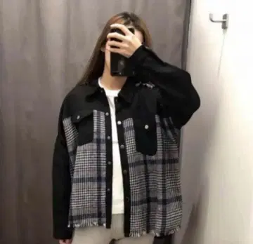 ZARA 자라 자켓 체크 후드티 아우터 자라