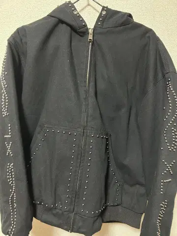 XLARGE 스터드 장식 블랙 후드티 M